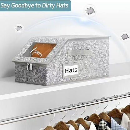 🎉Stackable Hat Storage Boxes for Baseball Caps