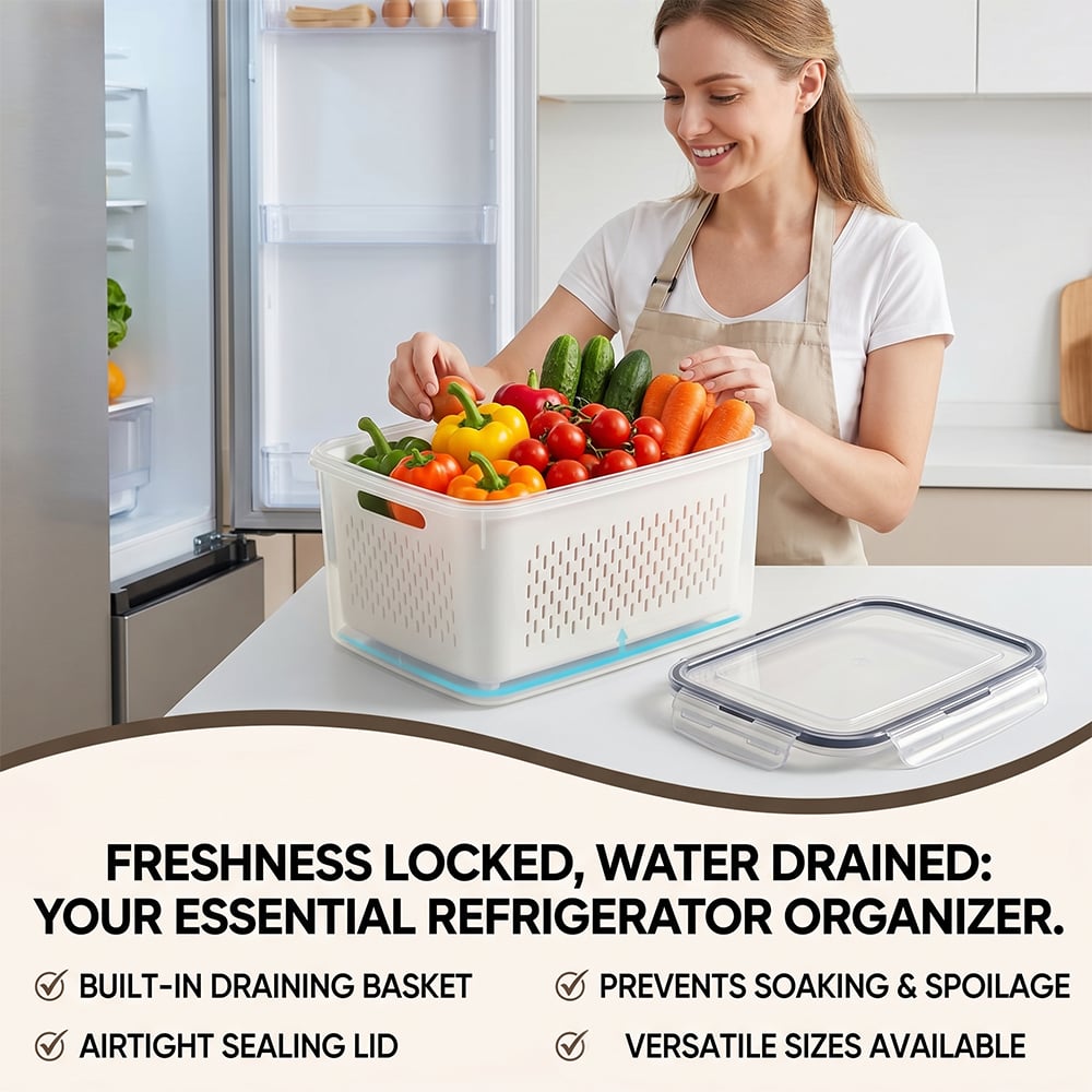 🍓🥰 Refrigerator Food Storage Containers