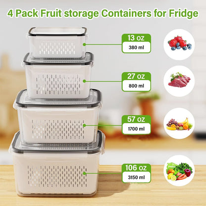 🍓🥰 Refrigerator Food Storage Containers