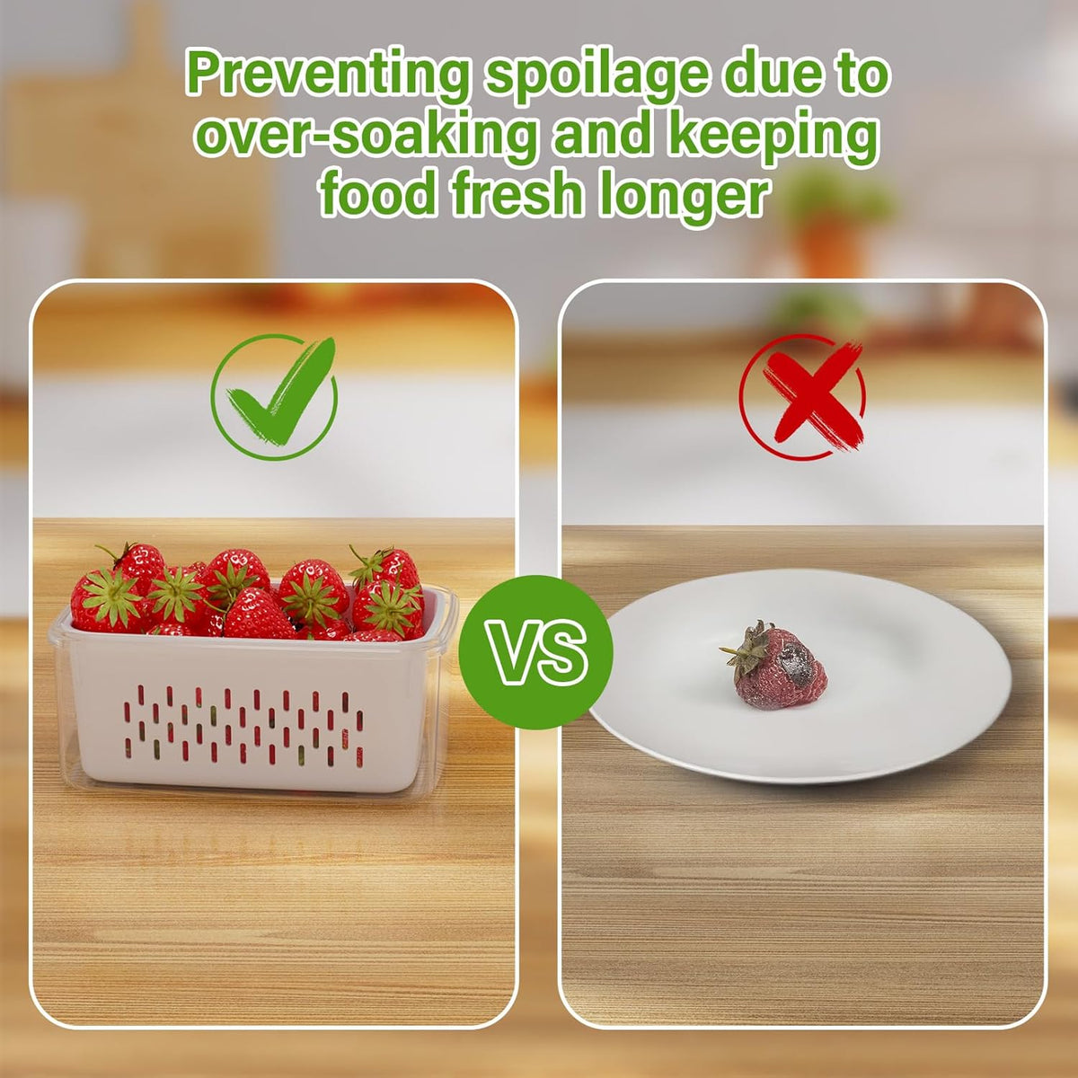 🍓🥰 Refrigerator Food Storage Containers